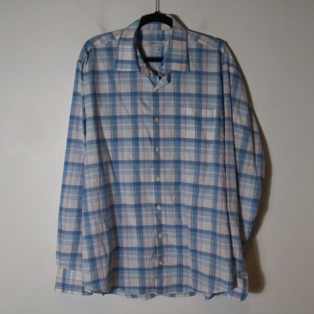 Peter Millar Crown Mens Milo Cotton Blend Sport Shirt Size XL Casual Button Down